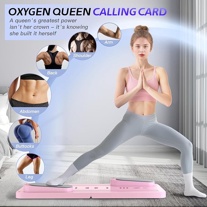 8in 1 Multi-functional Foldable Pilates Board - Pilates Equipment-PP Material, Safe And Reliable, Anti-deformation, Stable Flat Design - Home Gym Equipment-abdominal Board with Resistance Bands, Small Space for Storage