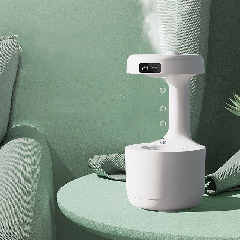 Bedroom Anti-Gravity Humidifier With Clock Water Drop Backflow
