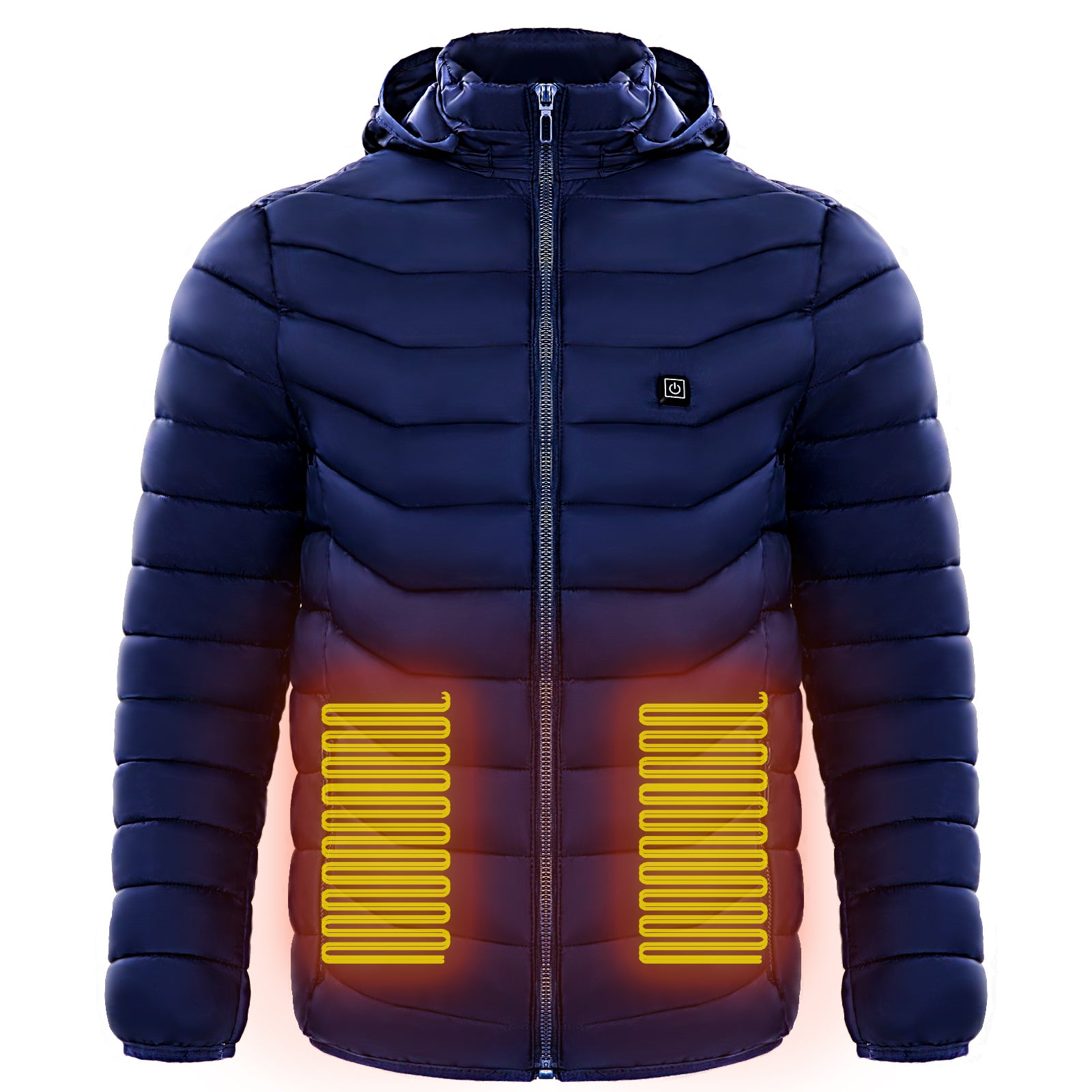 Men Women Heated Puffer Jacket Electric Heating Coat Insulated Hood Windbreaker 9Heat Zones