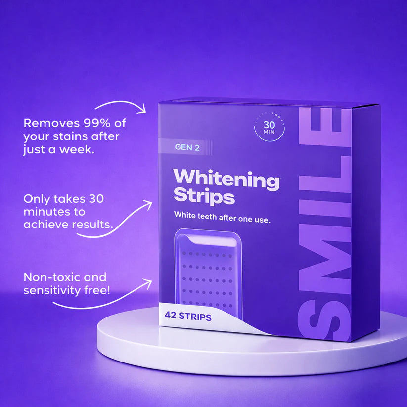 V34 Purple Whitening Strips for Instantly Whiter Teeth