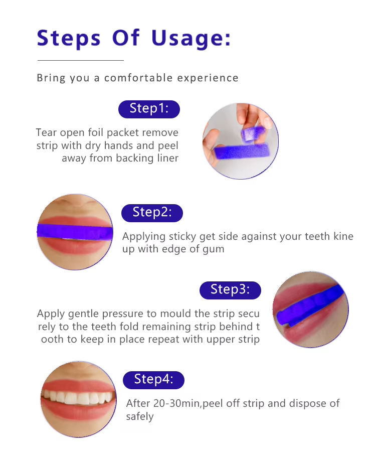 V34 Purple Whitening Strips for Instantly Whiter Teeth