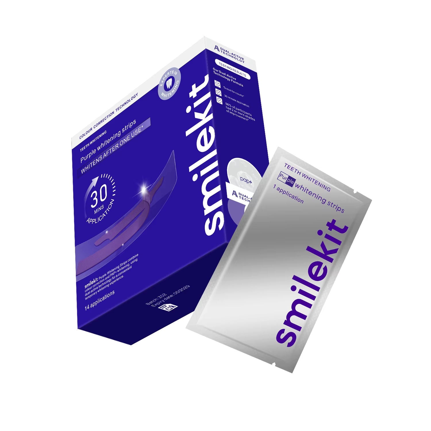 V34 Purple Whitening Strips for Instantly Whiter Teeth